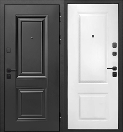 ВХОДНАЯ МЕТАЛЛИЧЕСКАЯ ДВЕРЬ «9см Муар Черный 2 Квадрата» Белый клен/Каштан 2213 - фото 7018