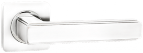 Ручка дверная РЕНЦ "Арона" INDH 96-02 MSW/CP-2 Матовый супер белый - Хром блестящий