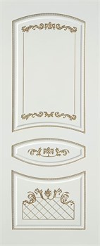 Межкомнатная дверь Империя 3D ДГ белая эмаль (золото) 2044